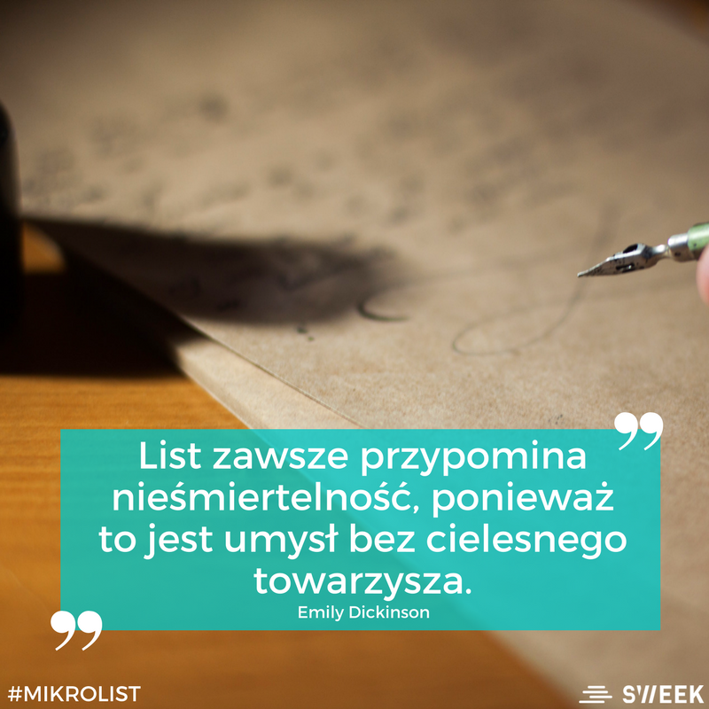 sweek_poland's tweet photo. Sweekers, czy piszecie nadal listy lub kiedy napisaliście ostatni list? 💌
Został mniej niż tydzień, aby dołączyć do konkursy krótkich opowiadań #mikrolist, więc wykorzystajcie swój #sweekend na tworzenie wyjątkowych historii! ✍️
Więcej inf.: https://t.co/FOSamjaGRP https://t.co/EqoDEb3Knf