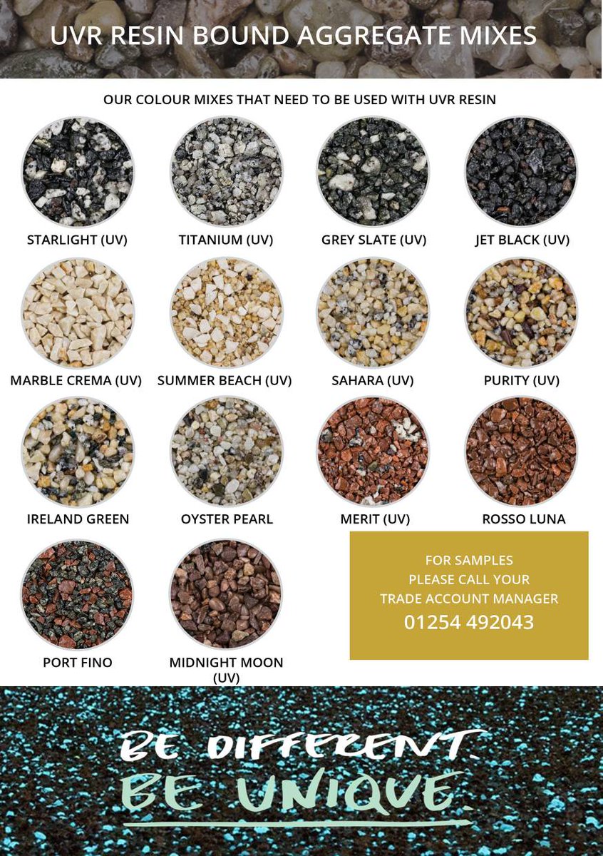 ResinInstall's tweet photo. Take a look at the wide range of #ResinBound mixes we have available for install by our highly skilled in-house teams@ResinInstall both trade and public welcome. See our website & facebook page for more information.#DesignerDrives #ResinDrives #ResinInstall #SuDs #PorousPaving https://t.co/utU4dcAxJ1