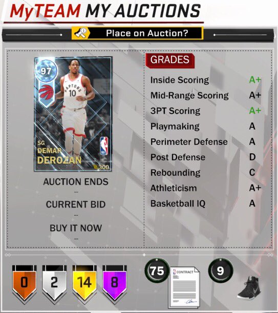 JWengerART's tweet photo. Badged out w/75 Contracts & 9Game 3PT Kyrie's
Auction ENDS (Fri) 5:30pm EST
100K BID
#nba #NBA2K18 #2K #2K18 #2KSports #DeMarDeRozan #Toronto #Raptors #WeTheNorth #microsoft #XboxOne #OneDrive #ALLSTAR #MyTEAM #NBA2K18MyTEAM #2KAuctions #AuctionHouse
@The2kHouse @2kAuctions https://t.co/fxuSqEOz8z