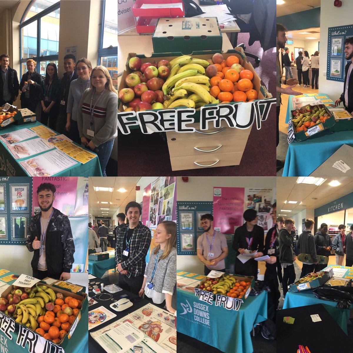 WeAreESCG's tweet photo. The @StudentUnionSDC at Eastbourne and Lewes have worked really hard this week, to promote the A-Level student gym and encourage healthy eating to the student body 👏👏 #SDCstudents https://t.co/1UG8oAN15H