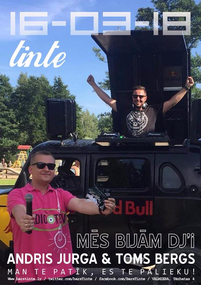 barsTinte's tweet image. Šovakar par nostaļģisku noskaņu parūpēsies vecie labie dīdžeji!! @TomsBergs &amp;amp; @AndrisJurga