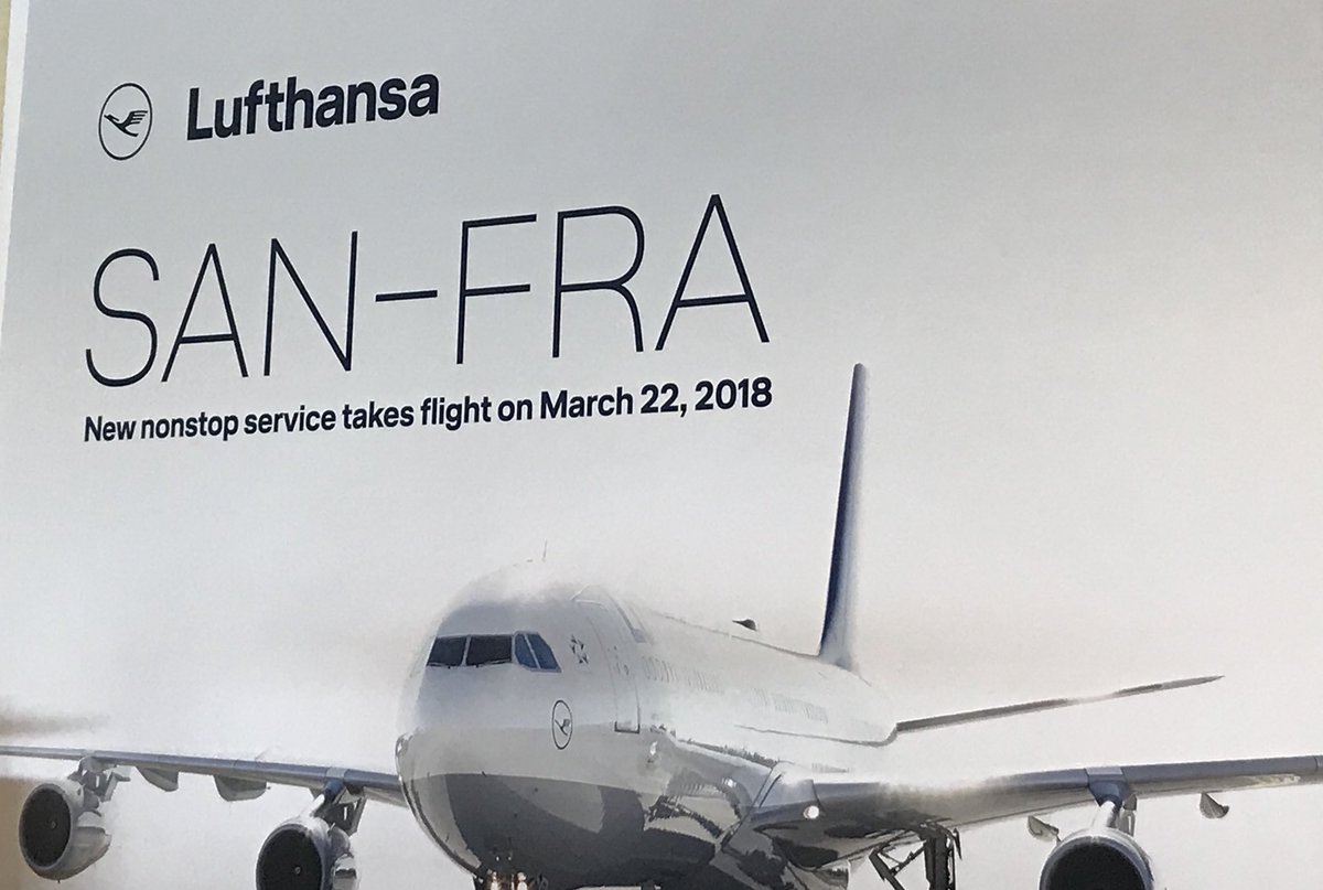 ChrisWardCA's tweet image. Welcome to #SanDiego @lufthansa - we are so excited for 5 weekly nonstop flights to #Frankfurt and more connections for SD-European trade and vacation! #GoSanDiego