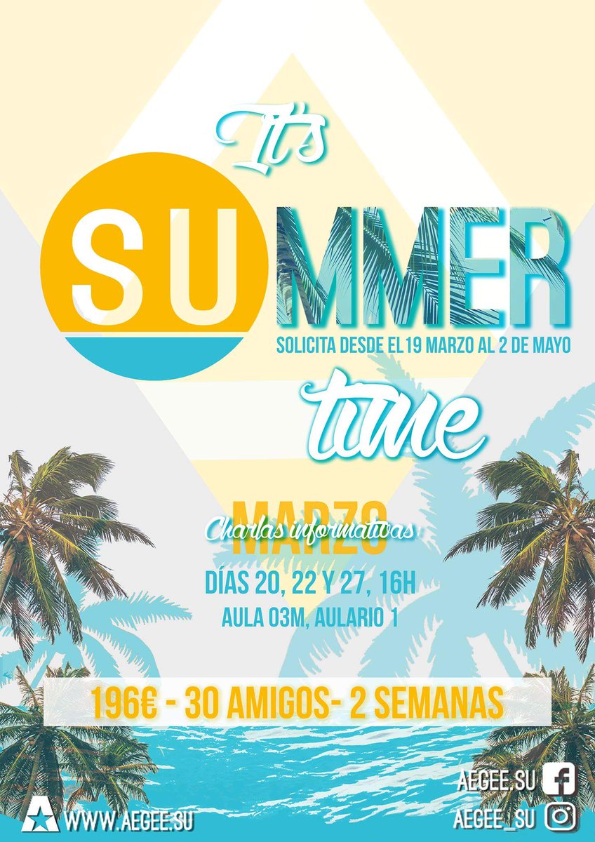 #Summer is coming! Live the #SUmmerofYourLife
with #AEGEE and our greatest project: #SummerUniversity 🌞🌊