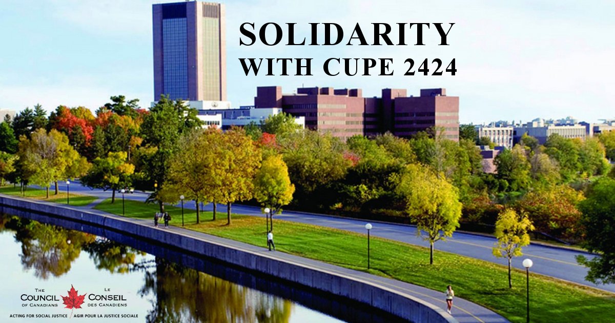CanadiansOrg's tweet image. We have written to @Carleton_U to express our solidarity with @CUPE2424 and our deep concern with the University’s troubling decision to provoke &amp;amp; prolong this strike. canadians.org/content/solida… #CUPE2424 #canlab #carletonstrike #pensions #ottnews #cdnpse