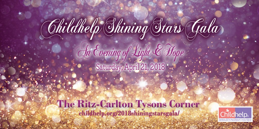 The countdown is on to the Childhelp Shining Stars Gala! Join us Sat., April 21 at <a href="/RitzCarlton/">The Ritz-Carlton</a> Tysons Corner​ for a spectacular evening to benefit The Alice C. Tyler Village of Childhelp​. #CHshiningstars #lightandhope #ChildhelpImpact #FiveTooMany bit.ly/2IJQhcK