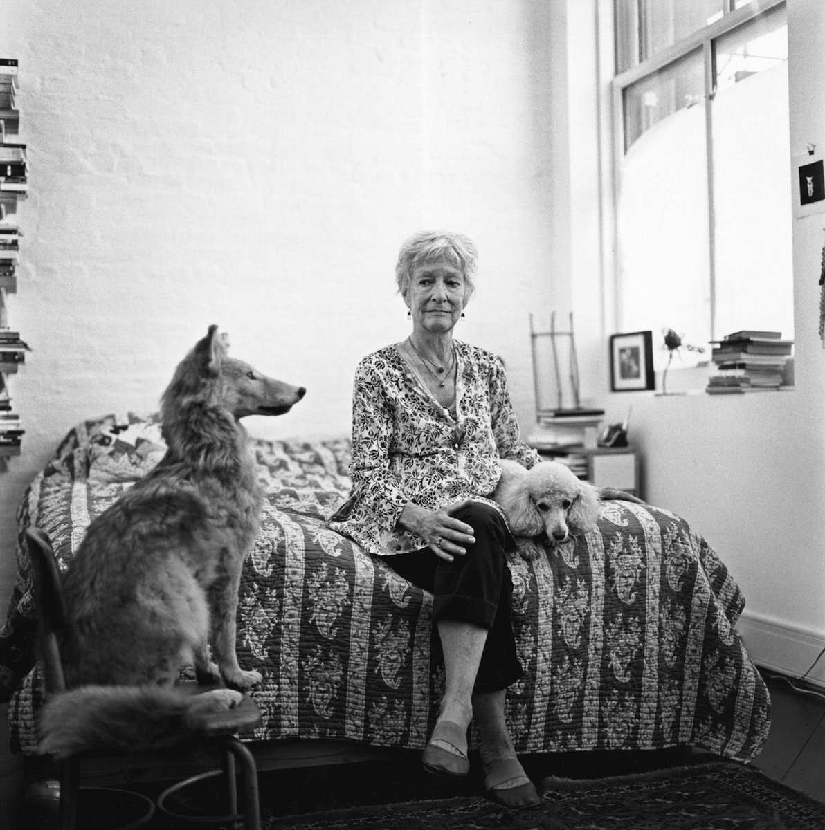 mitlistarts's tweet photo. In honor of National Puppy Day, here is List Artist Joan Jonas with some of the many pups in her work. #nationalpuppyday #joanjonas #listartist #mitlistarts https://t.co/listiMb09K
