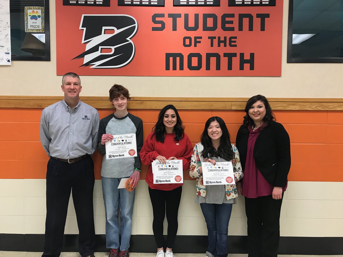 ByronBankIL's tweet photo. Byron Bank is a proud sponsor of the Byron School District Students of the Month.

Congratulations to our February recipients! https://t.co/IAA86kIY7d