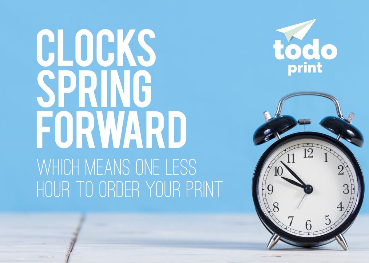 todoprintUK's tweet image. Don't forget the clocks go forward an hour this Saturday night! #springtime #print #graphicdesign #britishsummertime #summertime