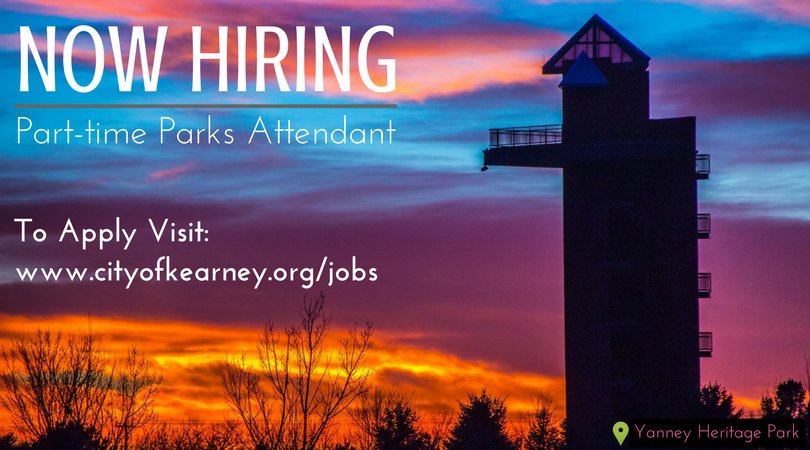CityofKearney's tweet photo. @KearneyParknRec is #NowHiring for a PT Parks Attendant. Perform a variety of tasks in the maint. &amp; care of street medians &amp; park grounds, facilities &amp; amenities.  25 hours/week, M-F, 7 a.m. - 12 p.m., year-round employment. $15.44/hr.

APPLY: https://t.co/AgUNBSb7F8 

#Kearney https://t.co/1v96uJhEIo