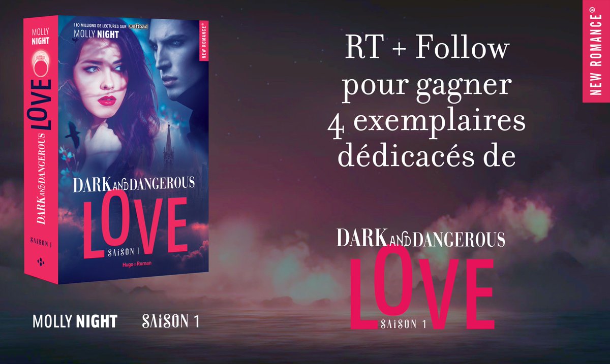 HugoNewRomance's tweet photo. Pour célébrer la sortie de Dark and Dangerous Love comme il se doit, la #TeamNewRomance vous propose de remporter 4 exemplaires dédicacés par @MollyNight !
Pour participer, RT &amp; Follow ! Tirage au sort le 30/03. https://t.co/VvfFxC4399