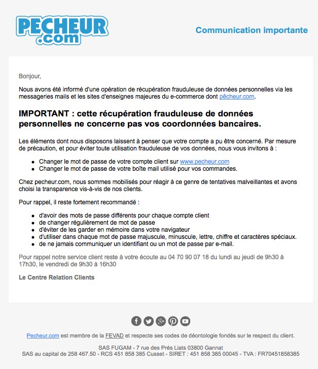 Pecheurcom's tweet photo. Pour ceux qui auraient lu l'alerte d'hier de Damien Bancal @zataz , @Pecheurcom est réactif et transparent avec ses clients... https://t.co/8b7joCAN38