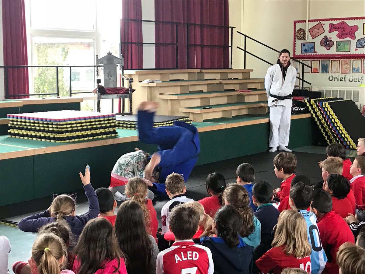 KS2  having an assembly with a Judo demonstration.