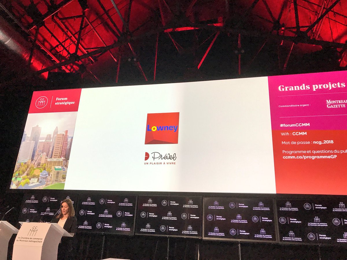 Laurence Vincent, coprésidente du Groupe @PrevelUrbain, fait un vibrant plaidoyer pour une ville - Montréal - dynamique, inclusive, densifiée intelligemment et construite selon les principes de #DD. 
 #forumCCMM #Lowney #SOmtl
