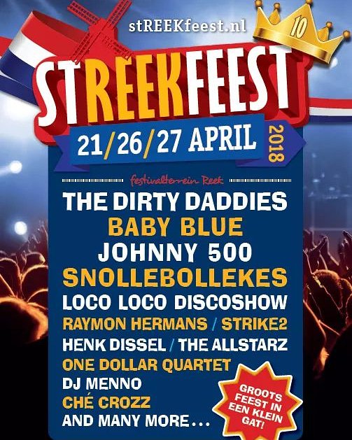 streekfeest's tweet photo. Jubileumprogramma voor 10 jaar #streekfeest is compleet. Voor volledig programma en ticket verkoop: https://t.co/XUTcSjpUuh https://t.co/189ILOyTJR