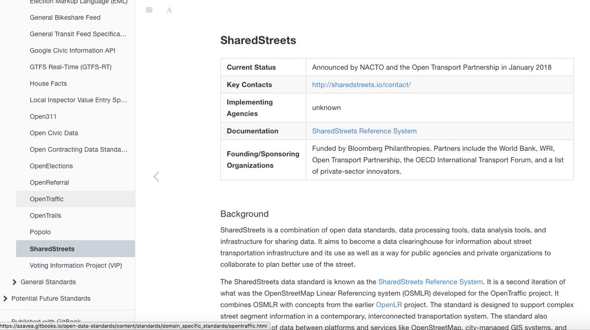 Element84's tweet photo. We added @sharedstreetsio & #OpenTraffic to the Open Civic Data Standards guide. Read the docs to learn more about current open data standards and review our list of proposed future standards. https://t.co/ptEeZHnpyz https://t.co/kpyO79AWSU