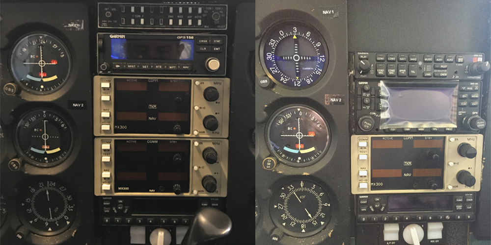 avionicsexperts's tweet photo. INSTALLATION before and after!
Items removed:
Bendix/King KMA24H Audio panel, Garmin GPS150, TKM MX300 Nav/Com with existing indicator.
Items installed:
Garmin GMA342 Audio Panel, Garmin GNS430W with GI106B indicator installed.
#garmin @GarminAviation #bendixking #aviation https://t.co/LdMKFOwo9f