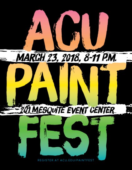 The ACU cabinet is hosting a paint fest at the Mesquite event center. The event starts at 8 pm but you can arrive early to register if you haven't signed up already. 
acuoptimist.com/2018/03/cabine…