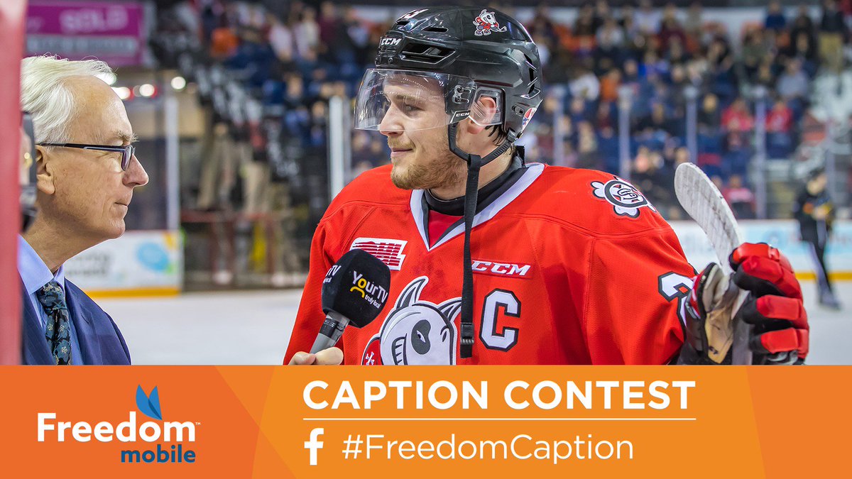 OHLIceDogs's tweet photo. @FreedomMobile PRESENTS: Niagara IceDogs CAPTION CONTEST!
Caption this photo for your chance to win great prizes complements of Freedom Mobile! Winner announced at tonight's game! #FreedomCaption
TICKETS: https://t.co/TNAxstnmtX https://t.co/n0gy3oxpll