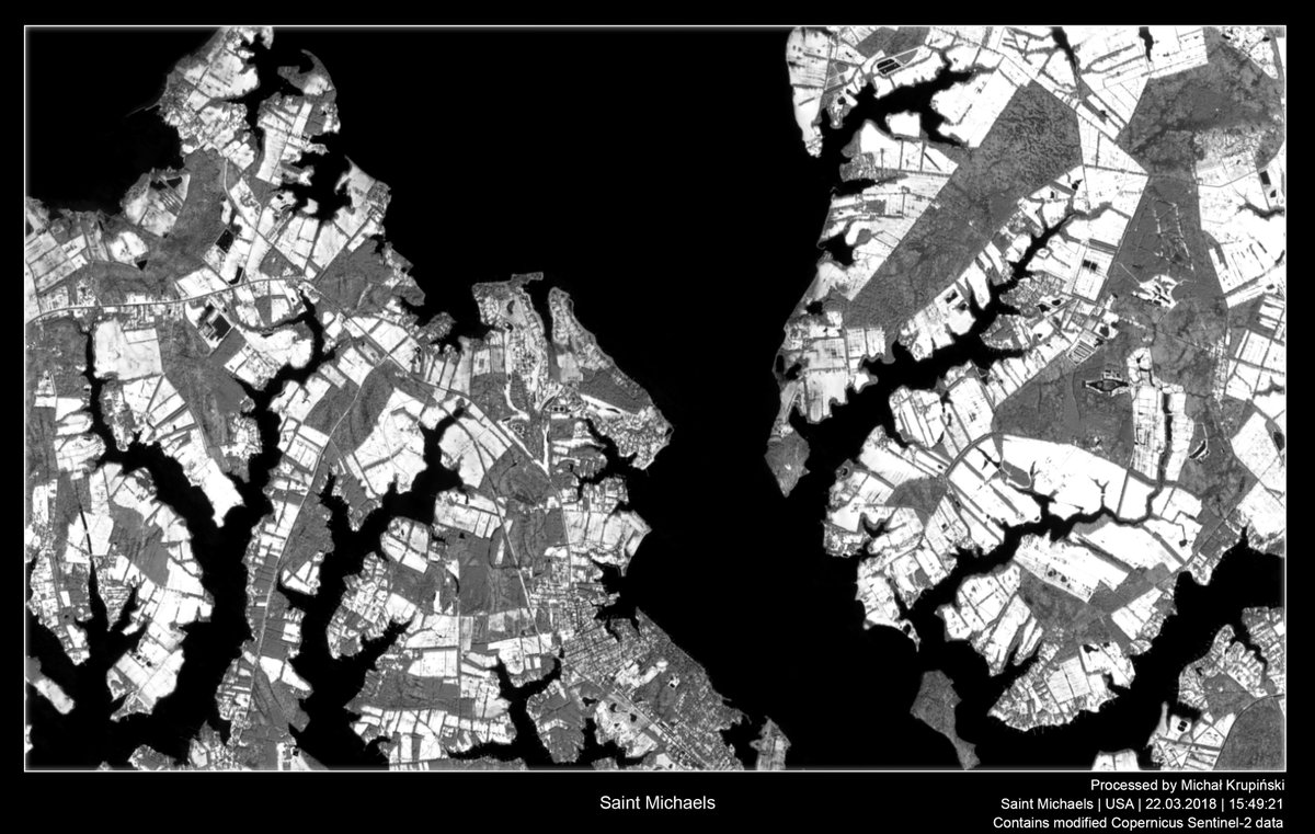 #EarthAsArt  captured by #Sentinel2 satellite from @CopernicusEU yesterday (22/03/2018 ) #EarthObservation #USA @ESA_EO @esa ❄️