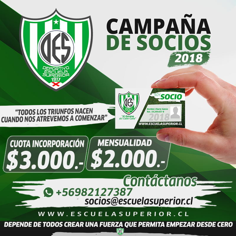CDESuperior's tweet photo. ¡HAZTE SOCIO de "El Decano del Calle-Calle"! ¡Escuelita te necesita hoy más que nunca! ⚽contáctate a socios@escuelasuperior.cl o al whatsapp +56982127387. ¡ÚNETE, contigo creceremos con FUERZA! #VamosEscuelita
(PRONTO https://t.co/9C1ingcLyM !) #valdiviaCL ⚽️ https://t.co/HWzOYPqoUA
