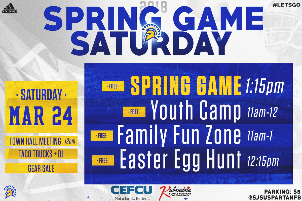 It’s time! Spring Game tomorrow! #spartanup #letsgo