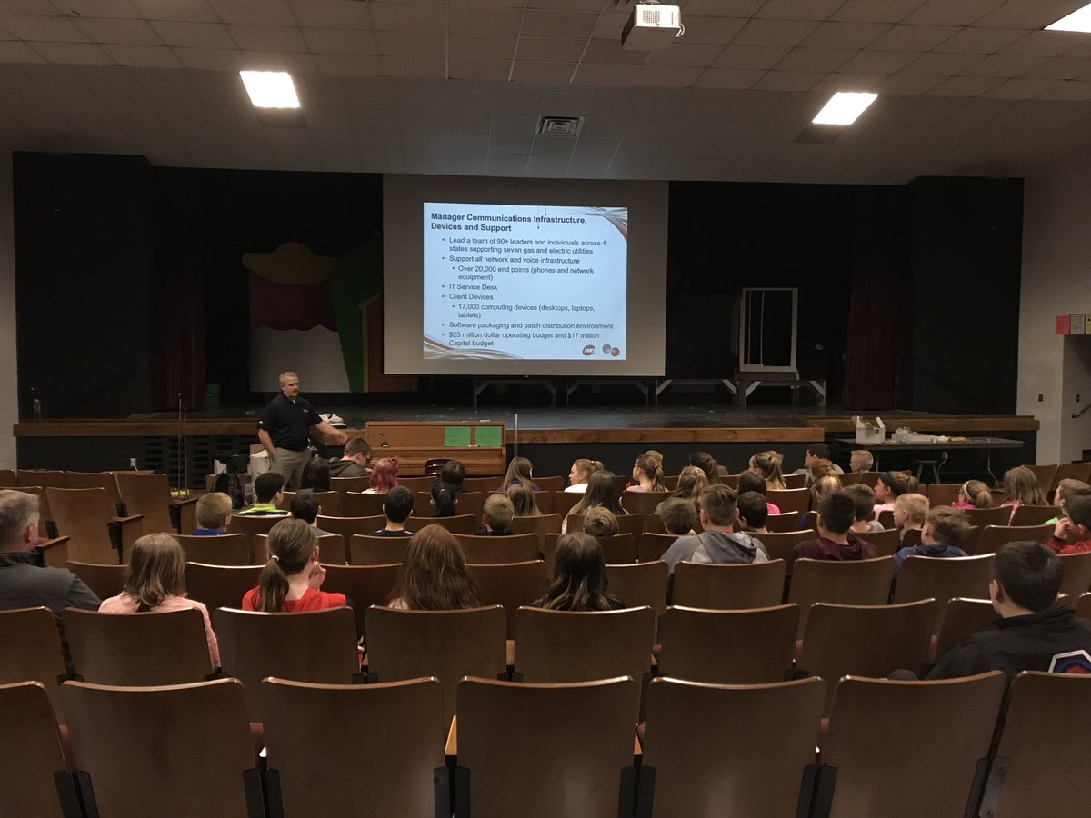 MrsKarczPHS's tweet photo. An expert from the field, Steve Leigl, is here with us today to share all about what he does at WPS with IT. Even better? he’s one of our awesome student’s dad! #raiderstrong https://t.co/5bS8QDevUc