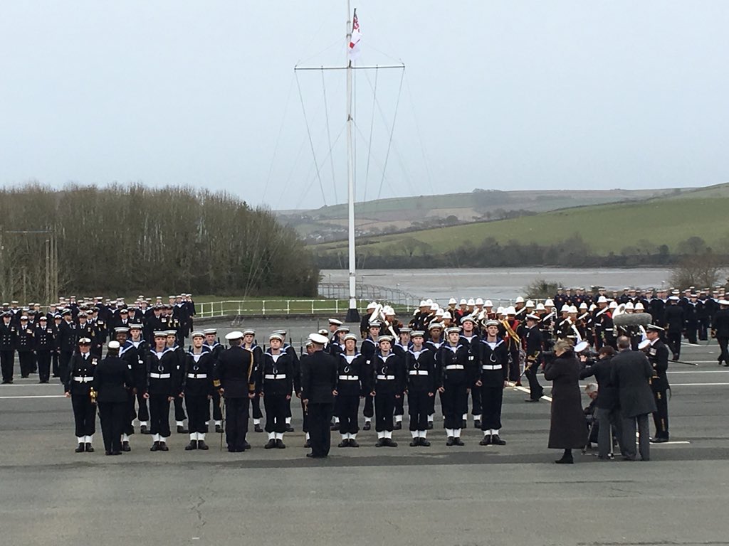 VAdmJWoodcock's tweet photo. My final and 102nd parade @HMS_Raleigh. More impressive young men and women joining the @RoyalNavy. I am so proud to have passed them out on my last Friday in the Royal Navy. #2Slzoff https://t.co/6u1NLlVxzP