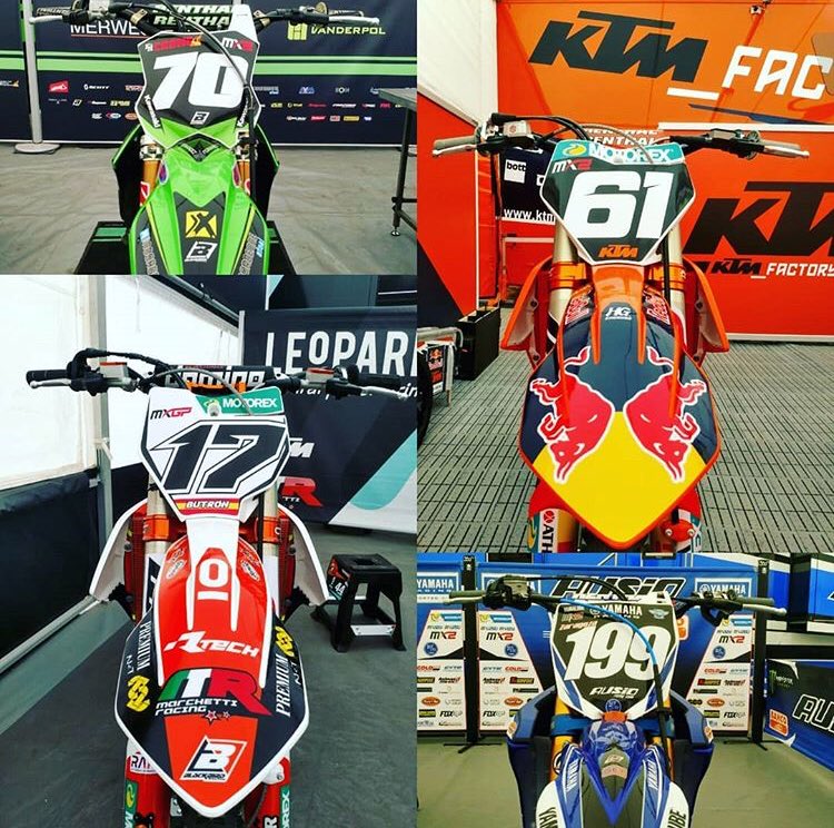 santicrevo's tweet photo. Las motos de los pilotos españoles que serán locales este fin de semana en #RedSandGP 🇪🇸 https://t.co/ZtD1otklwh