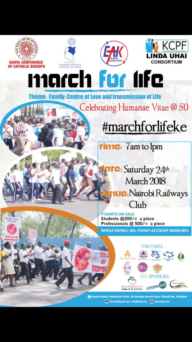Join us tomorrow for the #MarchForLifeKe Our team will be there #ProLife @KenyaCPF @Pearls4pulse @Kechy_pearls @eldoretleo @Elsiemalaika @MwawanaMuema @NCheriro @ChurchNewsKE @KiotaRescueHome @ChurchNewsKE