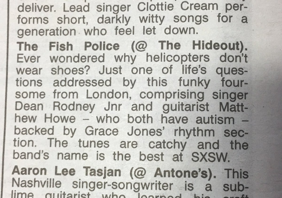 B_Undergr0und's tweet photo. Our friends @_TheFishPolice made the top 10 best bands at @SXSW today in @TheSun #chicken #cactus #cocobutter #fishwater @ace_national @PRSFoundation @HeartnSoulArt https://t.co/jrIiaNsCfL