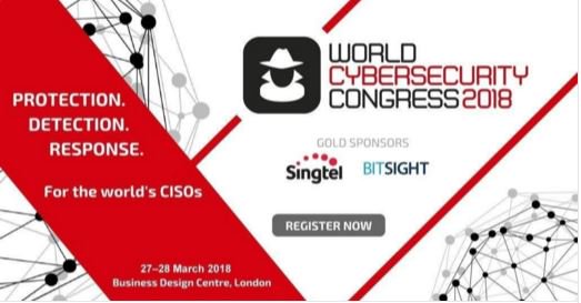Singtel_Europe's tweet photo. We look forward to meeting you at the World #Cybersecurity Congress next week along with our colleagues from @BitSight and @Trustwave. Come and talk to us at booth #19! #WCSC18 #Security https://t.co/DtFG3YTKTM