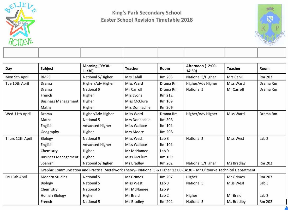 EnglishKpss's tweet photo. Our #EasterStudy timetable is finalised. We're ready; are you?
#TimeToStudy
#BelieveAchieve https://t.co/3ZRicxIrOv