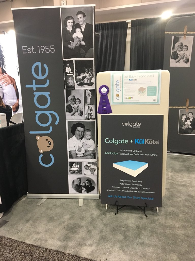 ColgateMattress's tweet photo. Incredibly exciting news out of the @JPMABabyShow 🎉Colgate’s zenBaby Hybrid 2-n-1 crib mattress with @kulkote  WON the 2018 @JPMA Innovation Award | Nursery Category. 🤩
https://t.co/N088iBkHI5

#dreamsafe #jpma #innovation #colgatefamily #dcbabyshow https://t.co/KkLjh8zt9E
