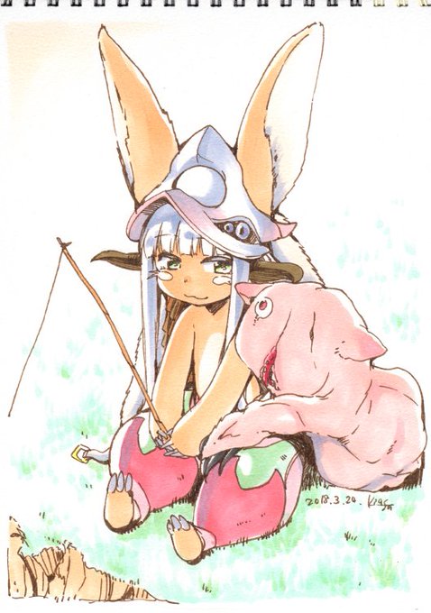 深夜にアナログラクガキ(47)
ようやく見れたメイドインアビスのナナチ。
性癖の宝石箱のような作品でした。ナナチかわええ。 