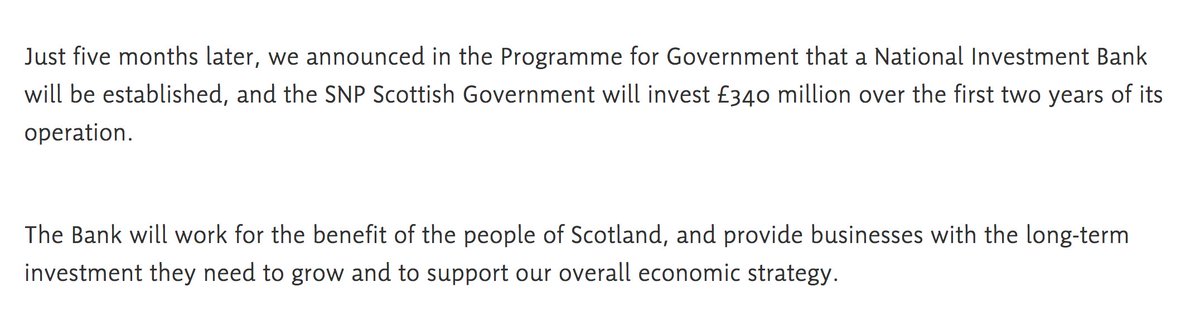 The bank will work for the benefit of the people of Scotland.