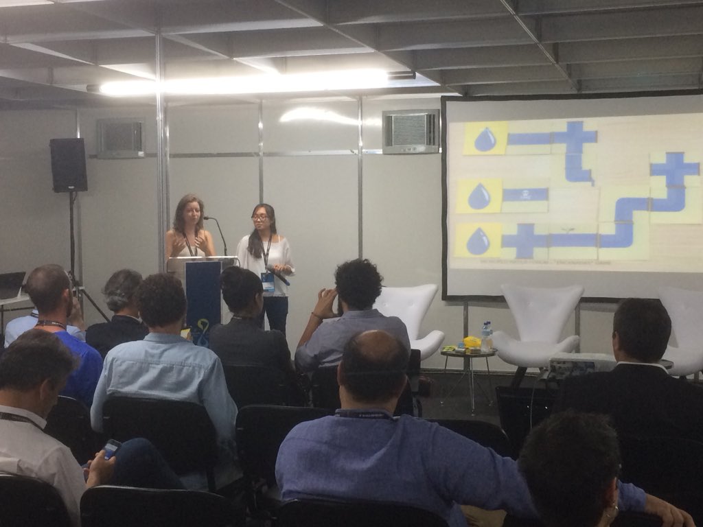l_engerling's tweet photo. Participants from the #hack4water present their solutions at the #WWF8. One of my highlights in Brazil. @giz_gmbh @impacthub https://t.co/PWcAIwdTA6