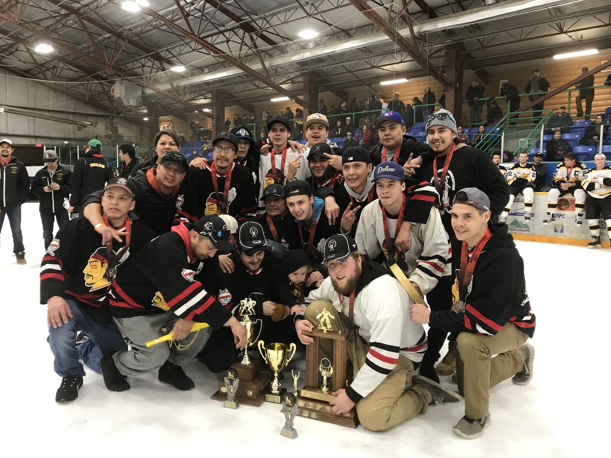Delineighbour's tweet photo. 👏🏻to @YIHAHockey for another successful tournament! Still choked we blew a 4-1 lead w/ 10 min left...in the finals!! #AllNative #Deline https://t.co/XMmvzekA3O