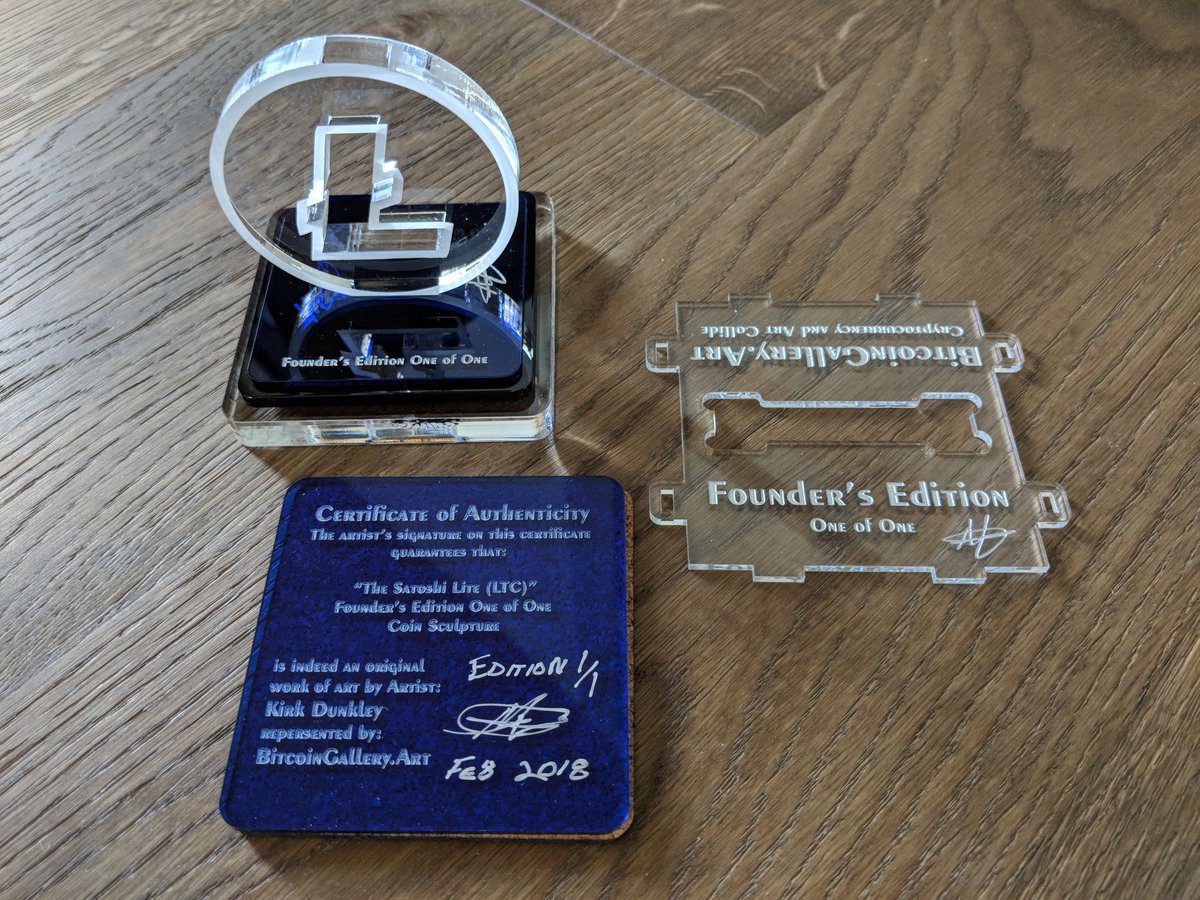 SatoshiLite's tweet photo. Just received my Litecoin sculpture from Bitcoin Gallery. @sigma_six_ surprised me with a 1 of 1 Founder's Edition. It came packaged in a puzzle box. Truly impressive attention to detail! 👍

https://t.co/QahVNudqSy https://t.co/YBFhnk4dGn