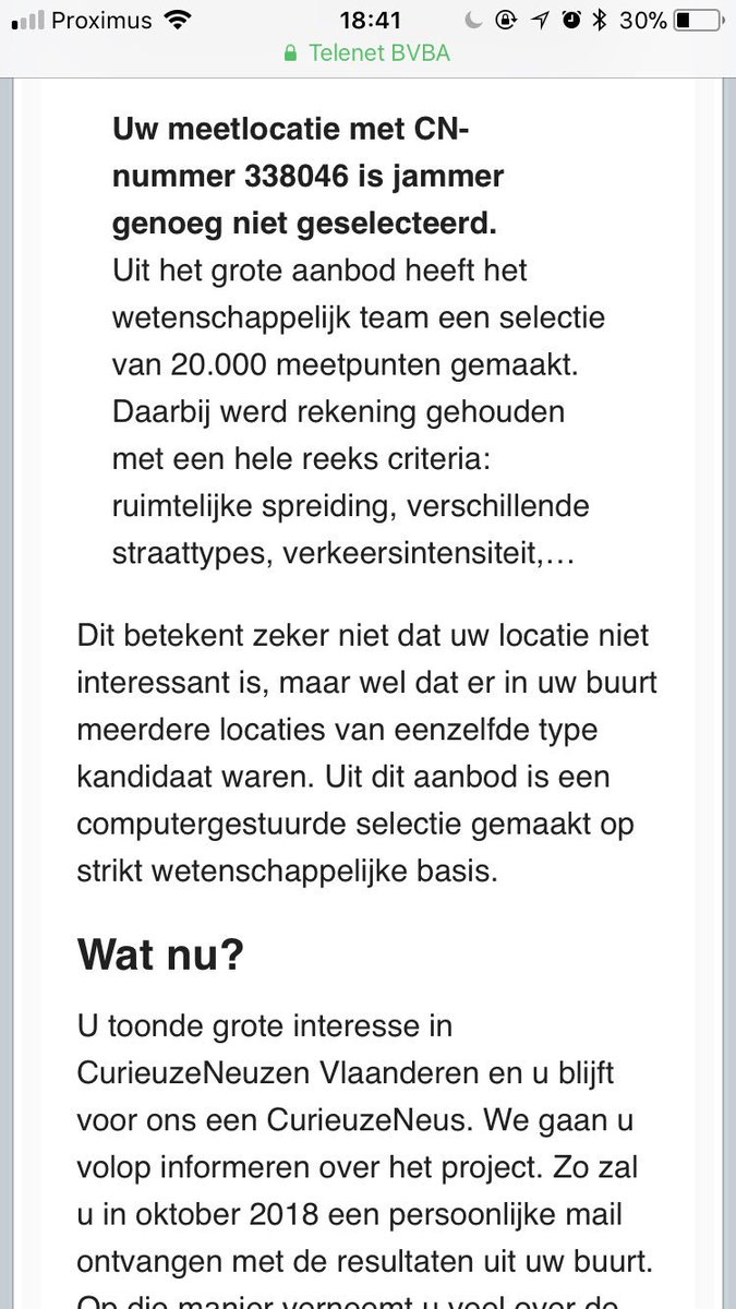 Barbara_DeMeyer's tweet photo. Toch een beetje jammer dat we niet geselecteerd zijn. Maar wel #curieus naar het #meetresultaat in ons nieuw dorp #Vrasene. #curieuzeneuzen https://t.co/9jqB0CLpLR