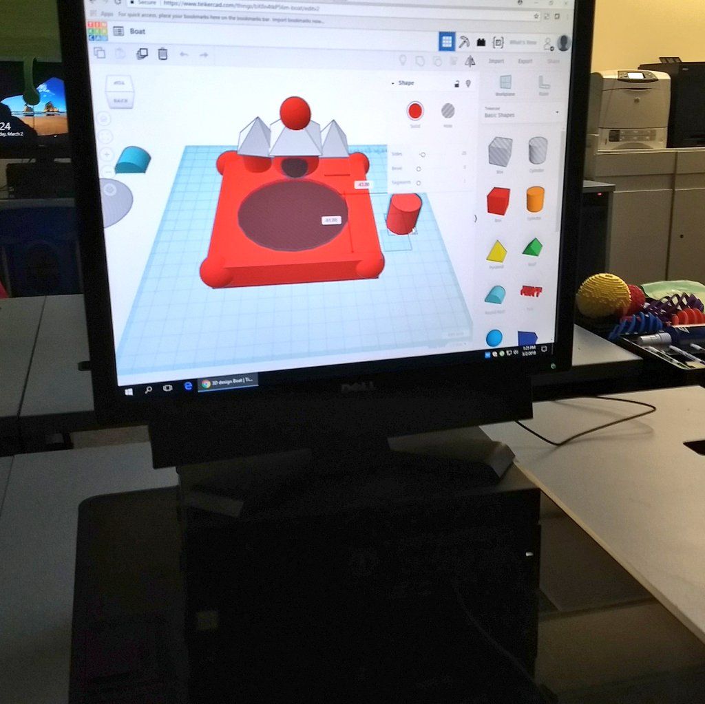 TMES_STEAM's tweet photo. Will It Float?

#Student creations go from from concept to design to 3D printing to floating in a tub of water. Everyone was thrilled to see their #ideas become #reality! https://t.co/ynI7CGJqYi