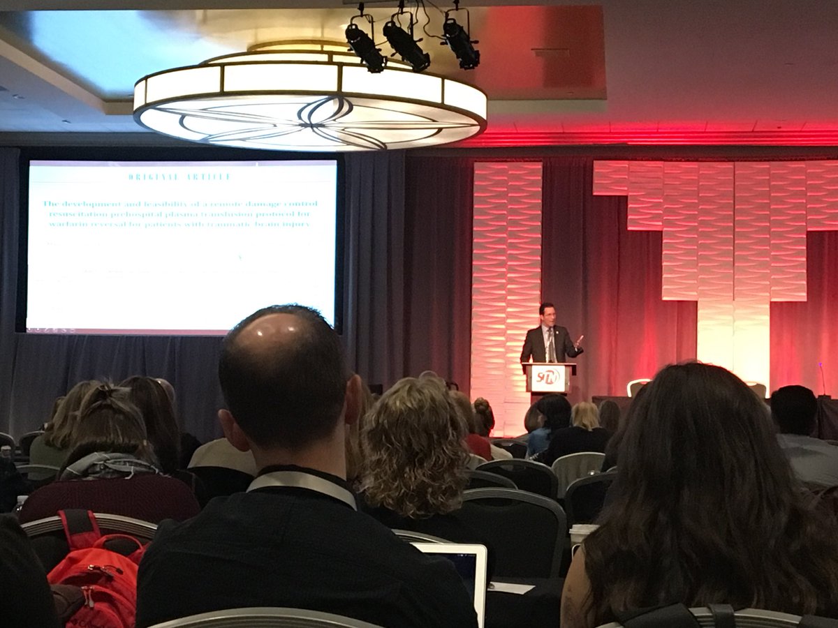 rwinfield11's tweet photo. #EAST President @bernardtrauma talks about beginning early plasma-based resuscitation to Level IV #trauma centers at #TraumaCon2018 https://t.co/HNWX1prTkS