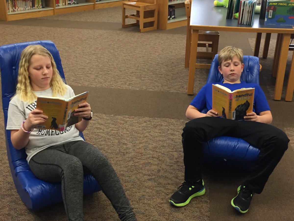 WEB_UCSD's tweet image. Thanks to our wonderful Webster PTO, the Media Center has some fun new chairs for comfortable reading!  The students LOVE them! #grateful #PowerofWE #ReadingRocks
