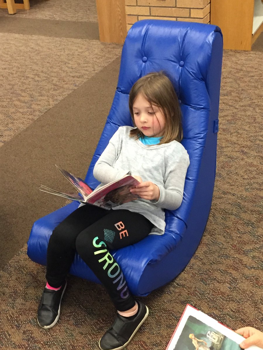 WEB_UCSD's tweet image. Thanks to our wonderful Webster PTO, the Media Center has some fun new chairs for comfortable reading!  The students LOVE them! #grateful #PowerofWE #ReadingRocks