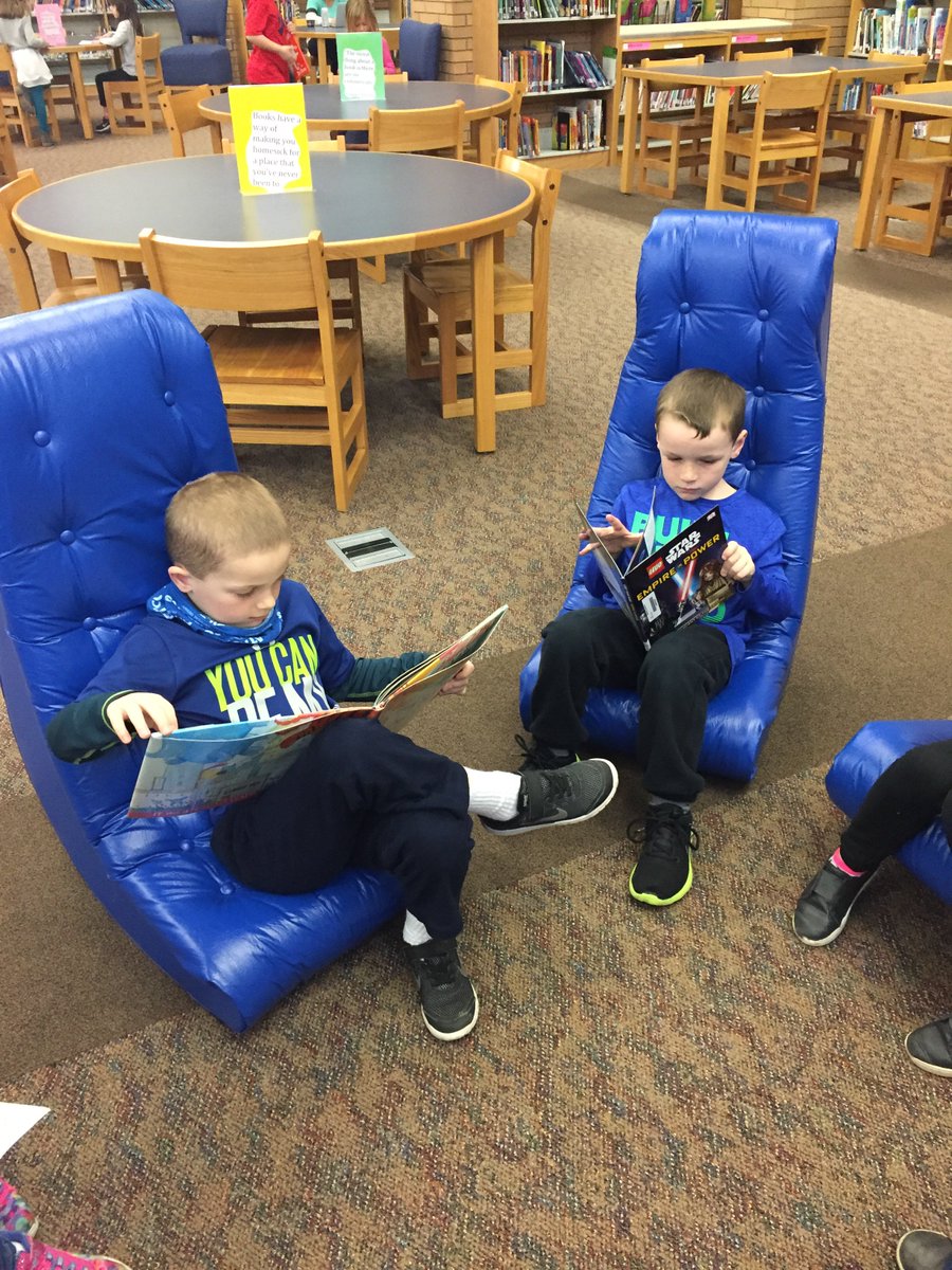 WEB_UCSD's tweet image. Thanks to our wonderful Webster PTO, the Media Center has some fun new chairs for comfortable reading!  The students LOVE them! #grateful #PowerofWE #ReadingRocks
