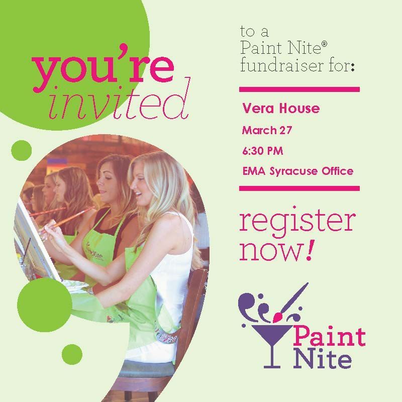 MowerAgency's tweet photo. Inviting all creative spirits! Explore your inner artist while helping #EMASyracuse support @VeraHouseInc White Ribbon Campaign! You’re invited to our Paint Nite -- $15 of the $45 registration cost goes to Vera House. https://t.co/z1CC1qTDHs