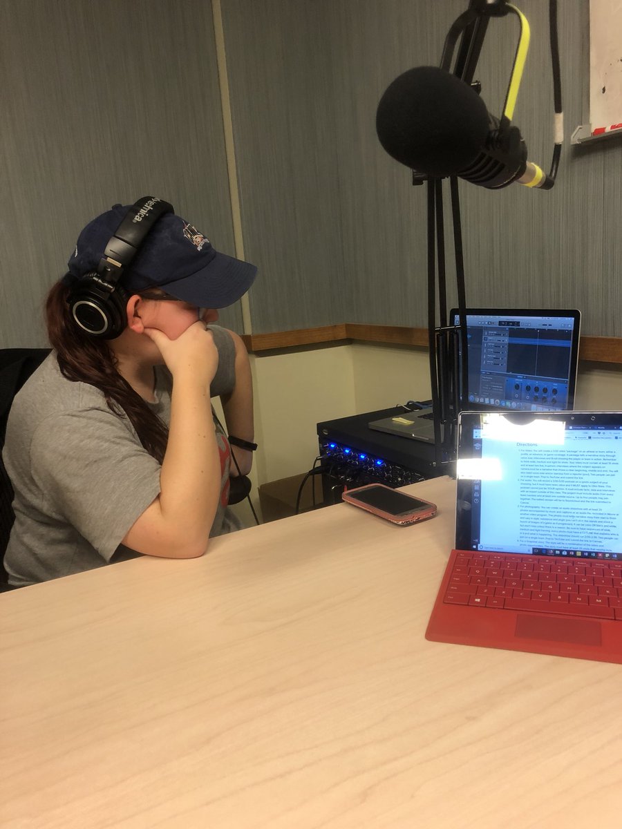 ClaireShonk's tweet photo. It’s podcast recording day for @AndreaMurch and I’s multimedia presentation! We talked about @OhioState_MHKY season, the Buckeyes’ key players and the NCAA Championship this weekend. #Osusportsmedia https://t.co/huf1zD8QCR