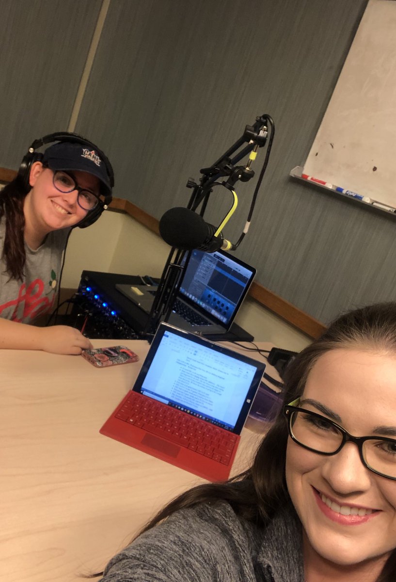 ClaireShonk's tweet photo. It’s podcast recording day for @AndreaMurch and I’s multimedia presentation! We talked about @OhioState_MHKY season, the Buckeyes’ key players and the NCAA Championship this weekend. #Osusportsmedia https://t.co/huf1zD8QCR