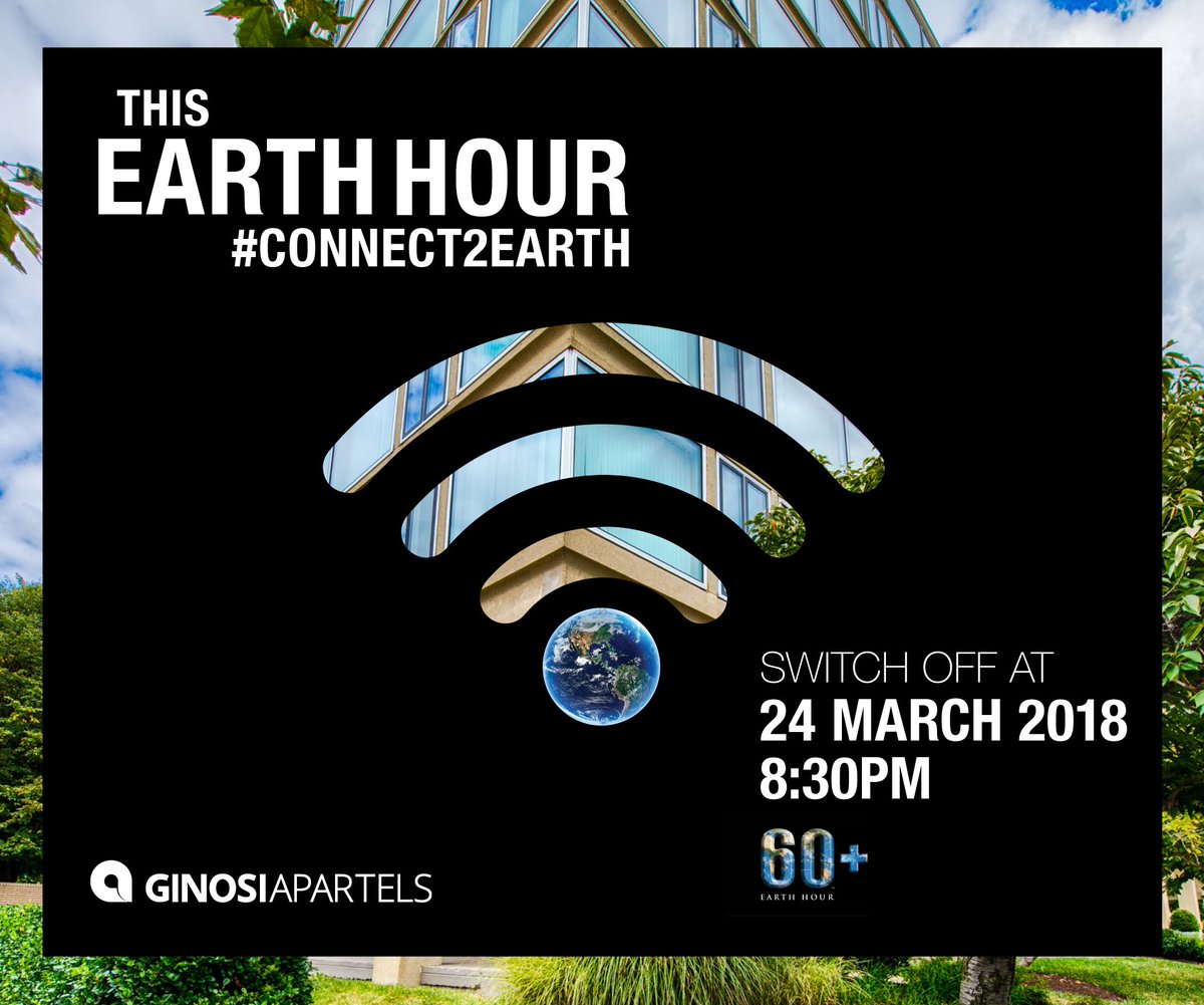 Ginosi Apartels has joined the #EarthHour movement! Join it and turn off or dim the lights of your house, office, business etc on March 24th, 8:30PM local time! We know that we will.

#CONNECT2EARTH #EarthHourDay #GinosiApartels #ClimateAction #Movement #WWF