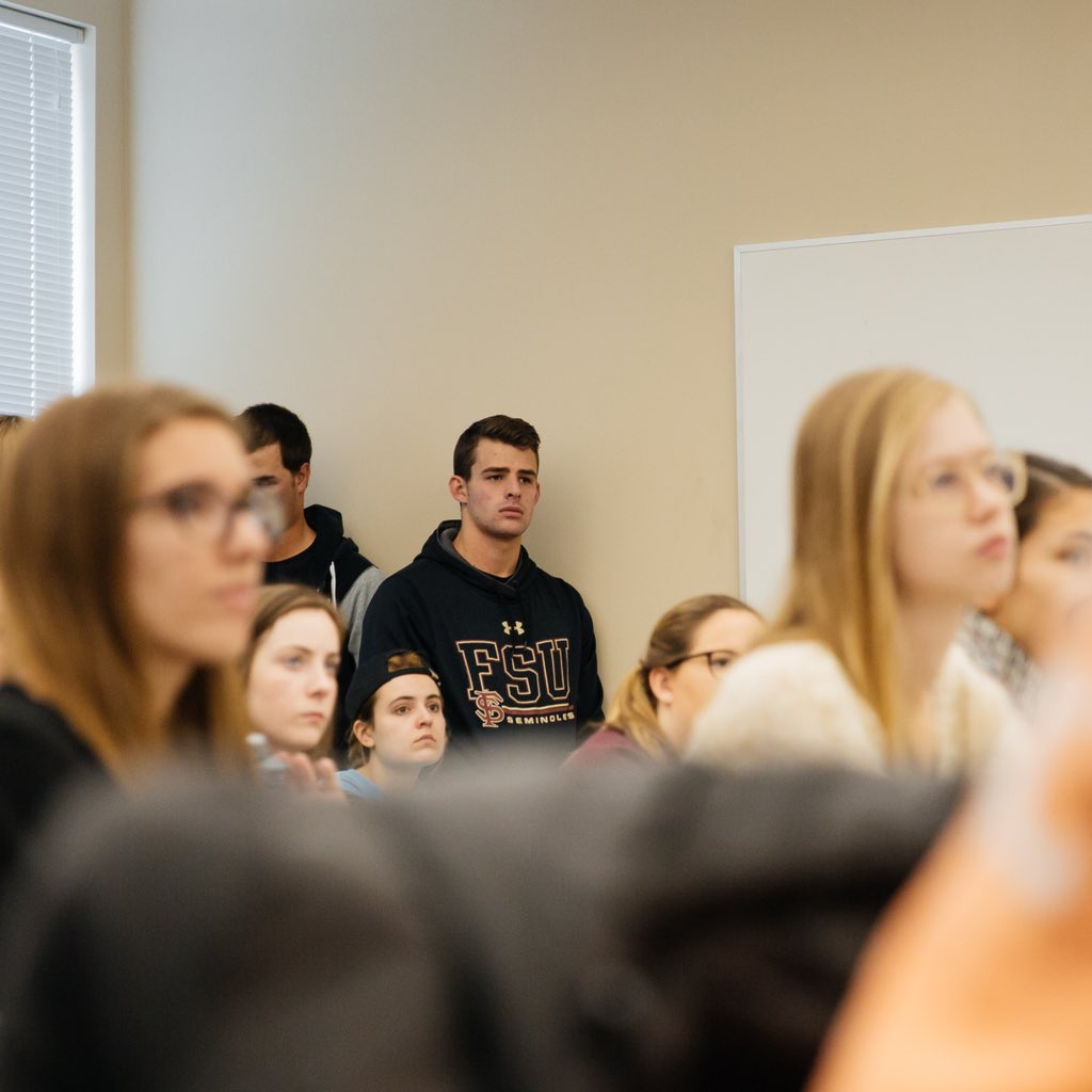 BelmontUniv's tweet photo. Thanks to Ray Posada, Belmont alum and teacher at Marjory Stoneman Douglas High School, for sharing his story today. #belmontgram #msdstrong (📷: Ben Sherrill) https://t.co/MCUEQVD75Y