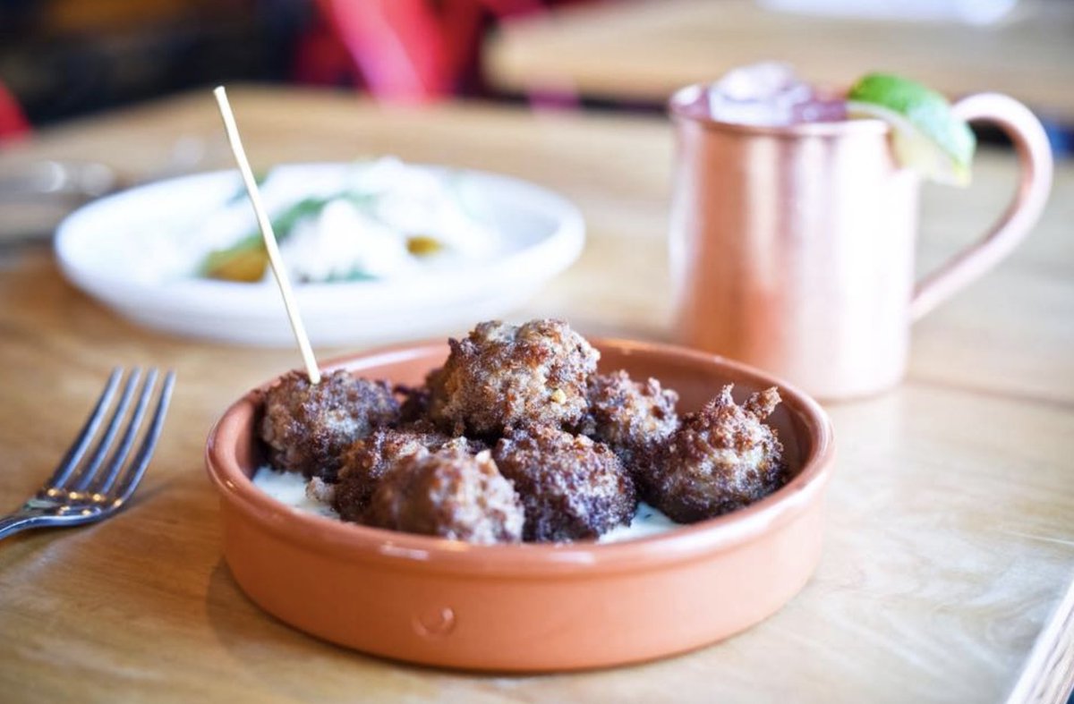 DevourBtown's tweet photo. The weekend is finally here - a great time to #DevourBtown. Try the Swedish Meatballs at @CardinalSpirits. You won't be disappointed! https://t.co/aeFFOfRa3E